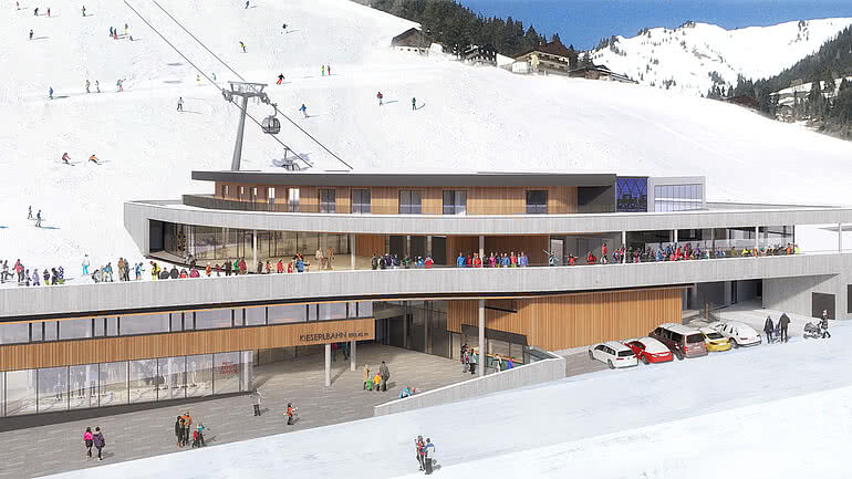 neue Kieserlbahn Talstation in Großarl im Winter